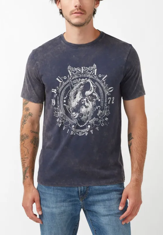 Tabbet Men's Graphic T-Shirt in Dark Blue - BM24256 sold by Buffalo David Bitton