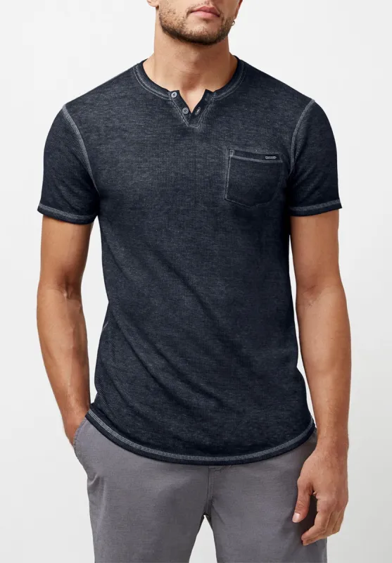 Kadya Waffle Knit Navy T-Shirt - BM23844 sold by Buffalo David Bitton