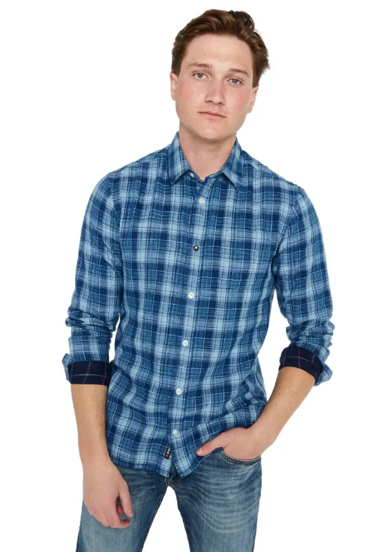 Supid Mirage Blue Plaid Shirt - BM23347 sold by Buffalo David Bitton