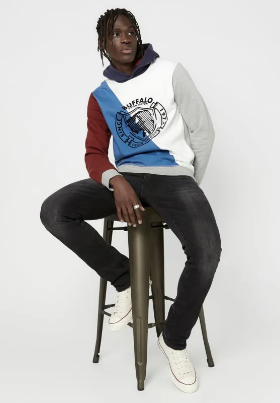 Colorblocked Logo Fatiy Hoodie - BM23789 sold by Buffalo David Bitton