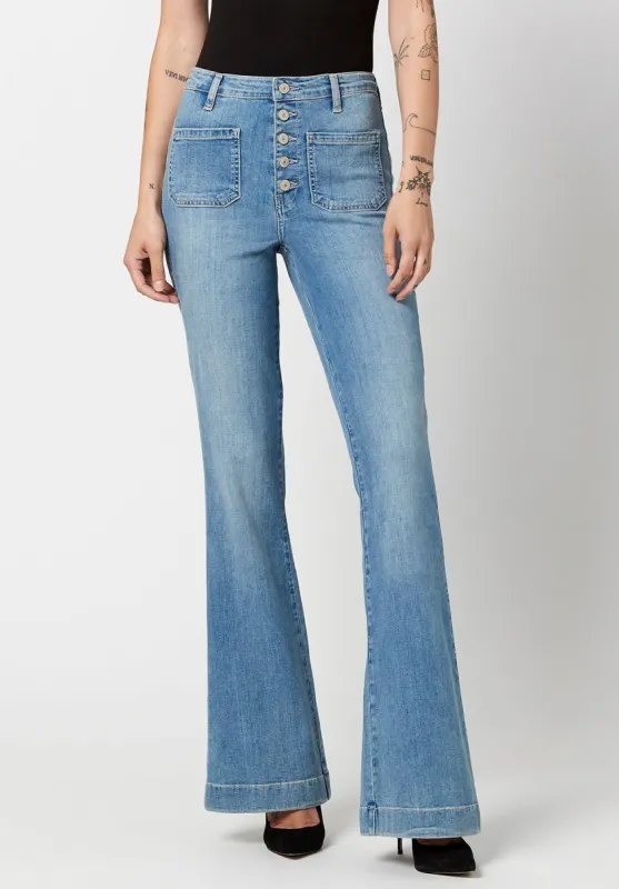 High Rise Flare Joplin Women's Jeans in Sanded Wash - BL15821 sold by Buffalo David Bitton