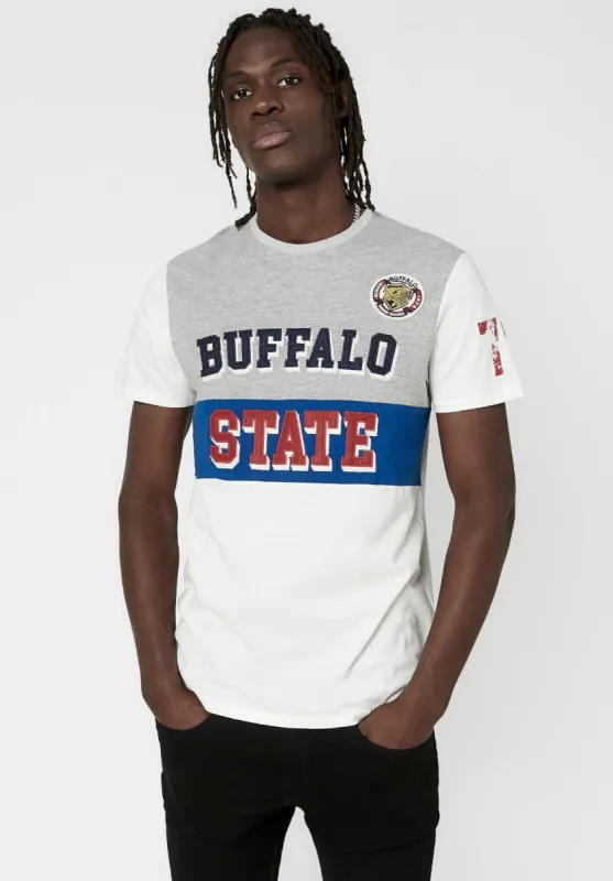 Tafity Men's Colorblocked T-Shirt in White - BM23782 made by Buffalo David Bitton
