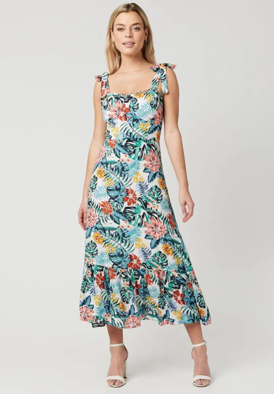Bustier Duchess Tahitian Floral Dress - WD0366P made by Buffalo David Bitton