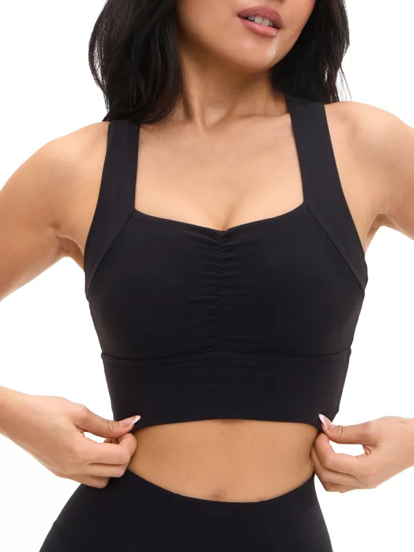 Bloom Sports Bra - Onyx Black sold by BuffBunny