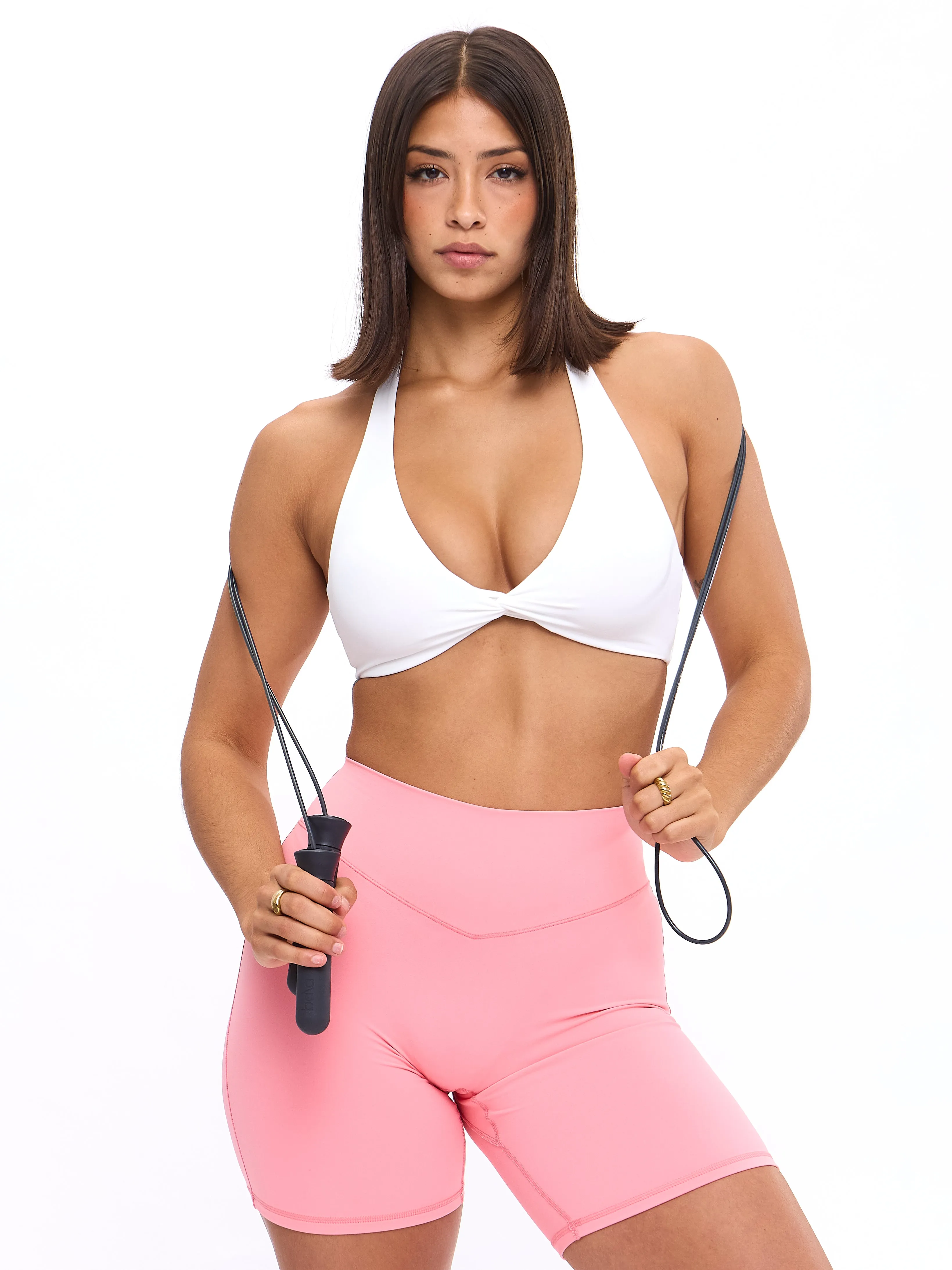 Twisted Halter Sports Bra - White sold by BuffBunny