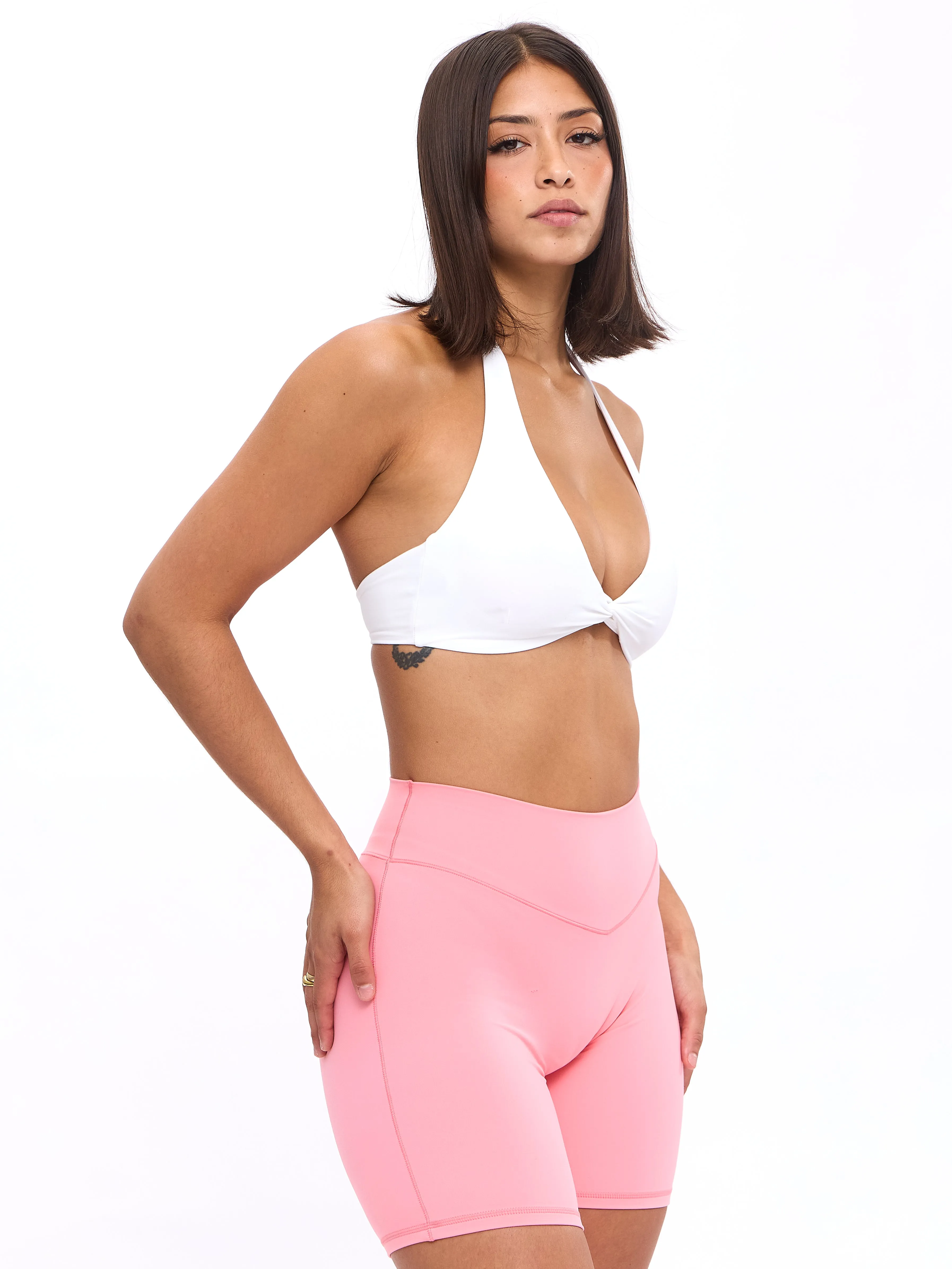 Twisted Halter Sports Bra - White sold by BuffBunny product image thumbnail 5