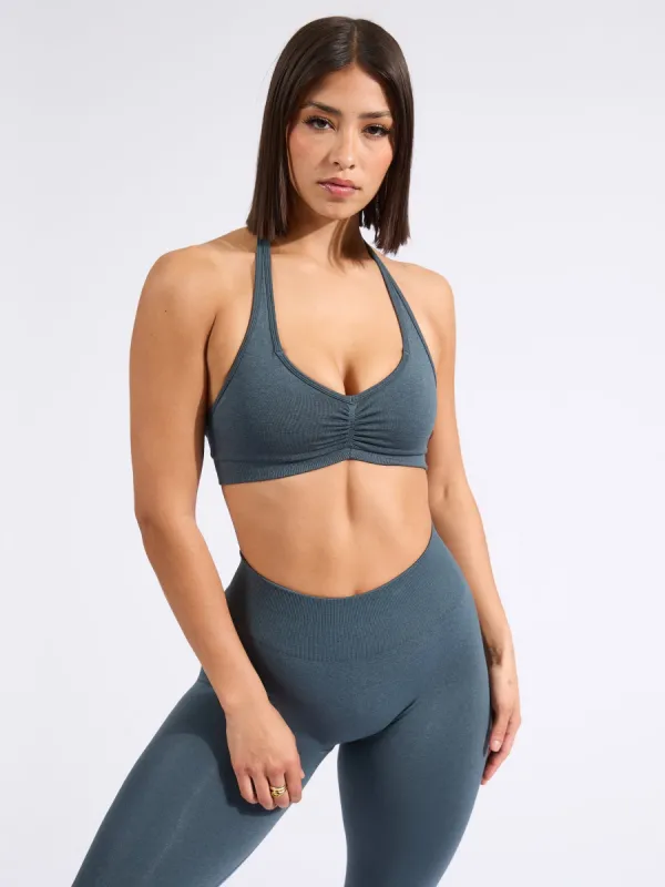 Halter Seamless Sports Bra - Enchanted Teal sold by BuffBunny