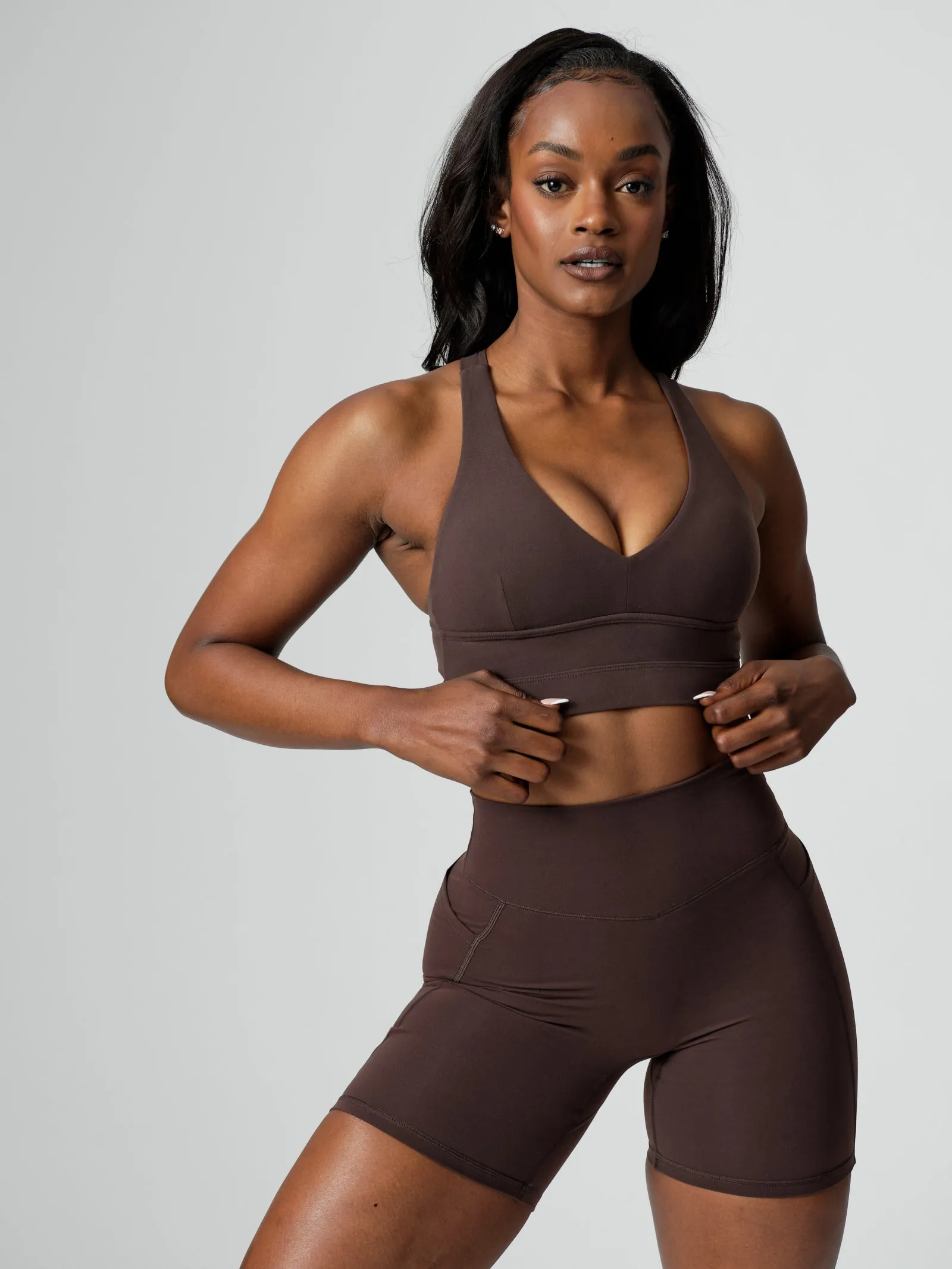 Alpha Sports Bra - Journey Dark Brown sold by BuffBunny