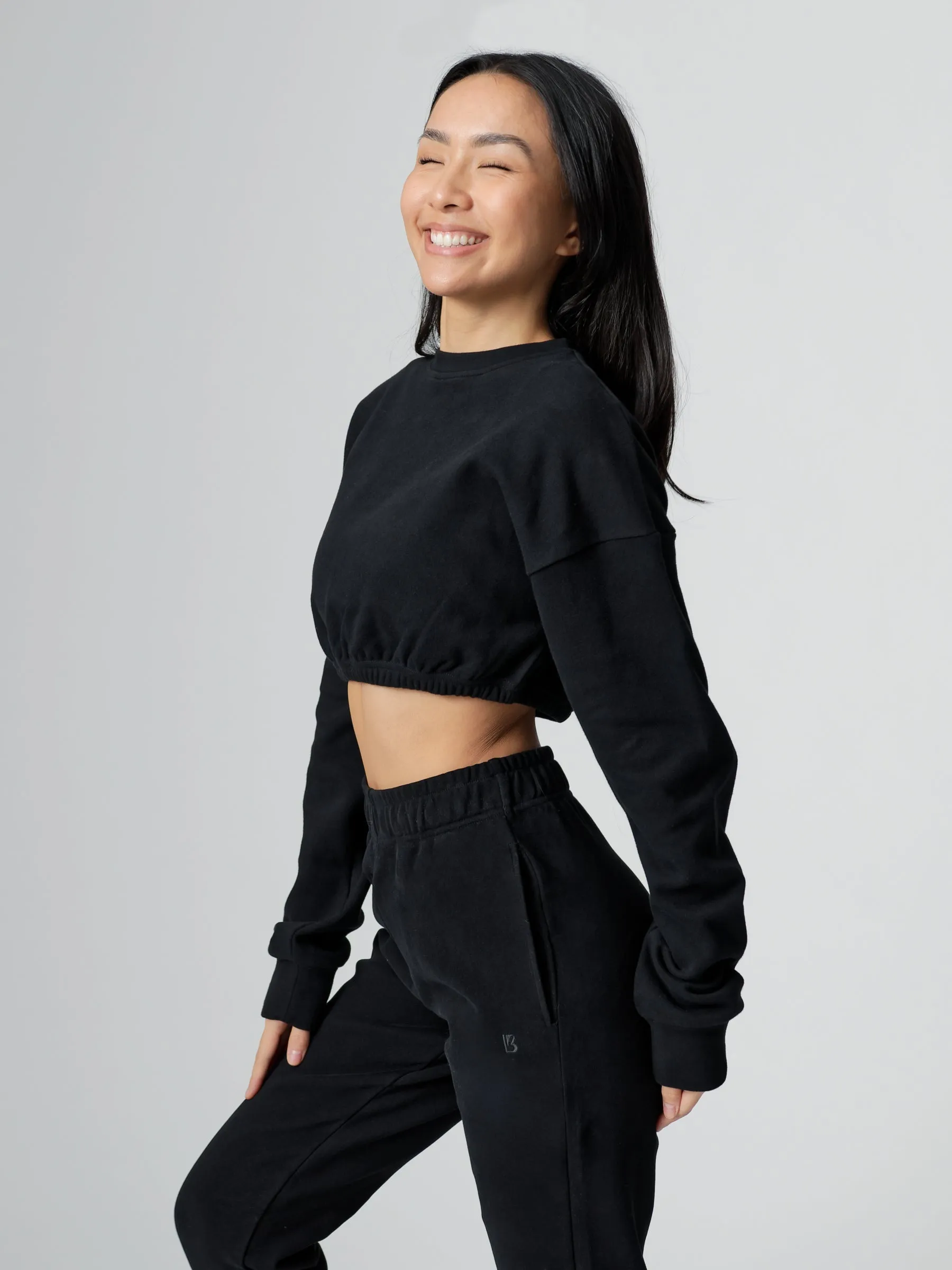 Cloud Long Sleeve Crop - Onyx Black sold by BuffBunny product image thumbnail 5
