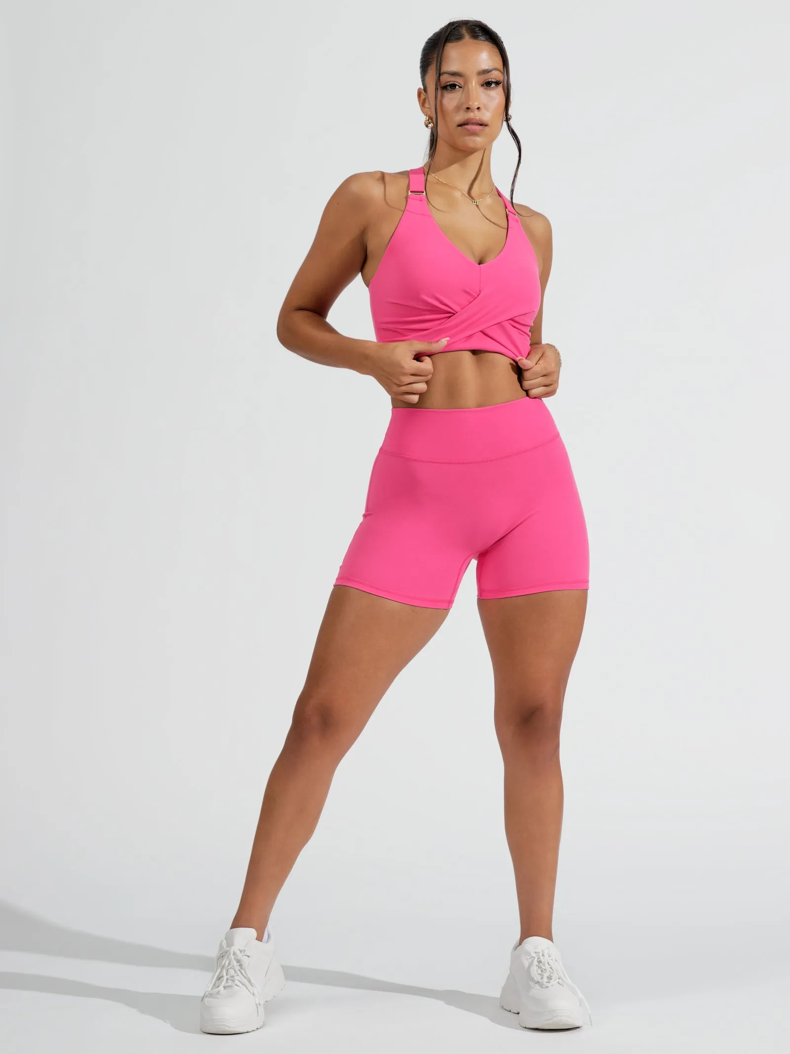 Candy Wrap Sports Bra - Miami Vice Pink sold by BuffBunny product image thumbnail 5