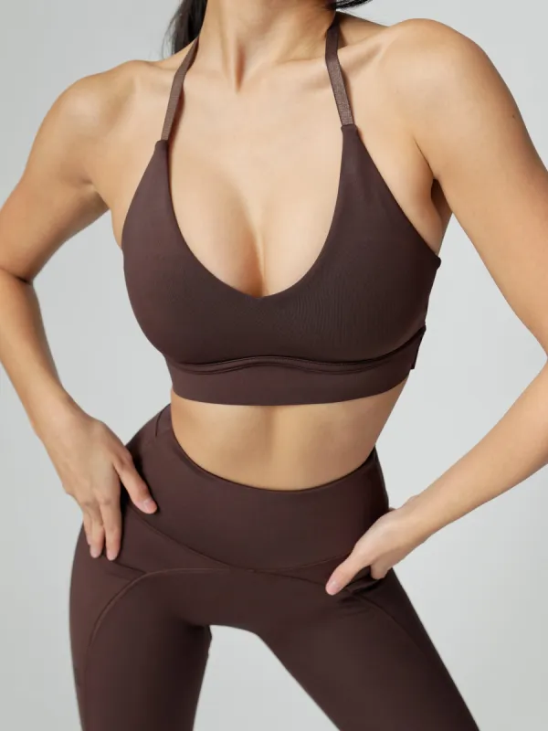 Sultry Sports Bra - Journey Dark Brown sold by BuffBunny
