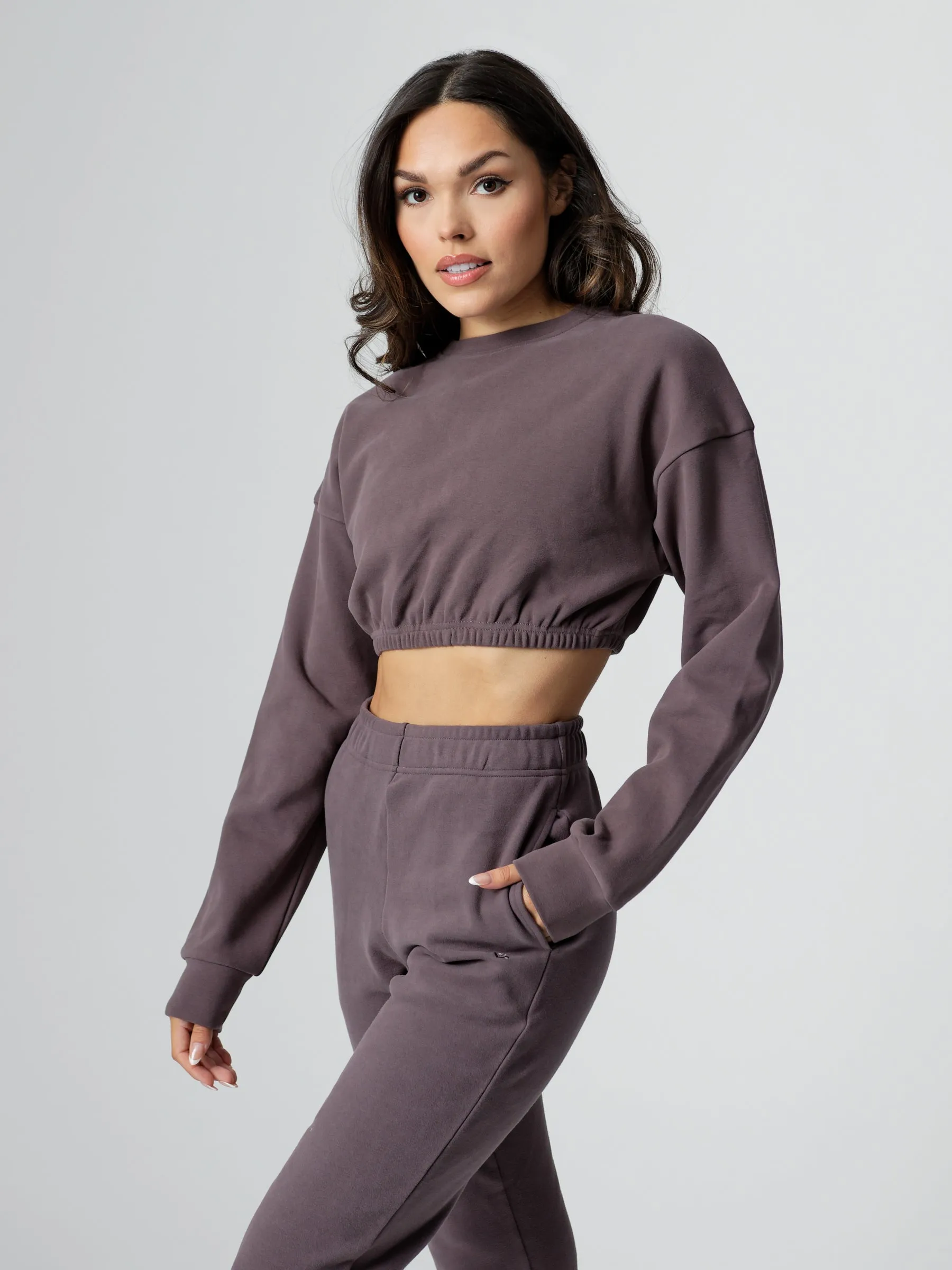 Cloud Long Sleeve Crop - Almost Grey sold by BuffBunny product image thumbnail 2