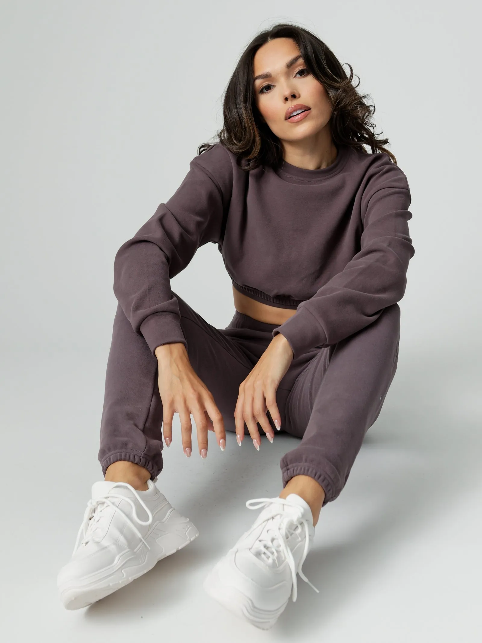 Cloud Long Sleeve Crop - Almost Grey sold by BuffBunny