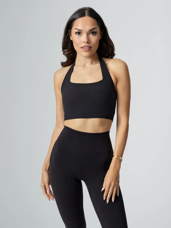 Revolution Halter Crop - Onyx Black sold by BuffBunny