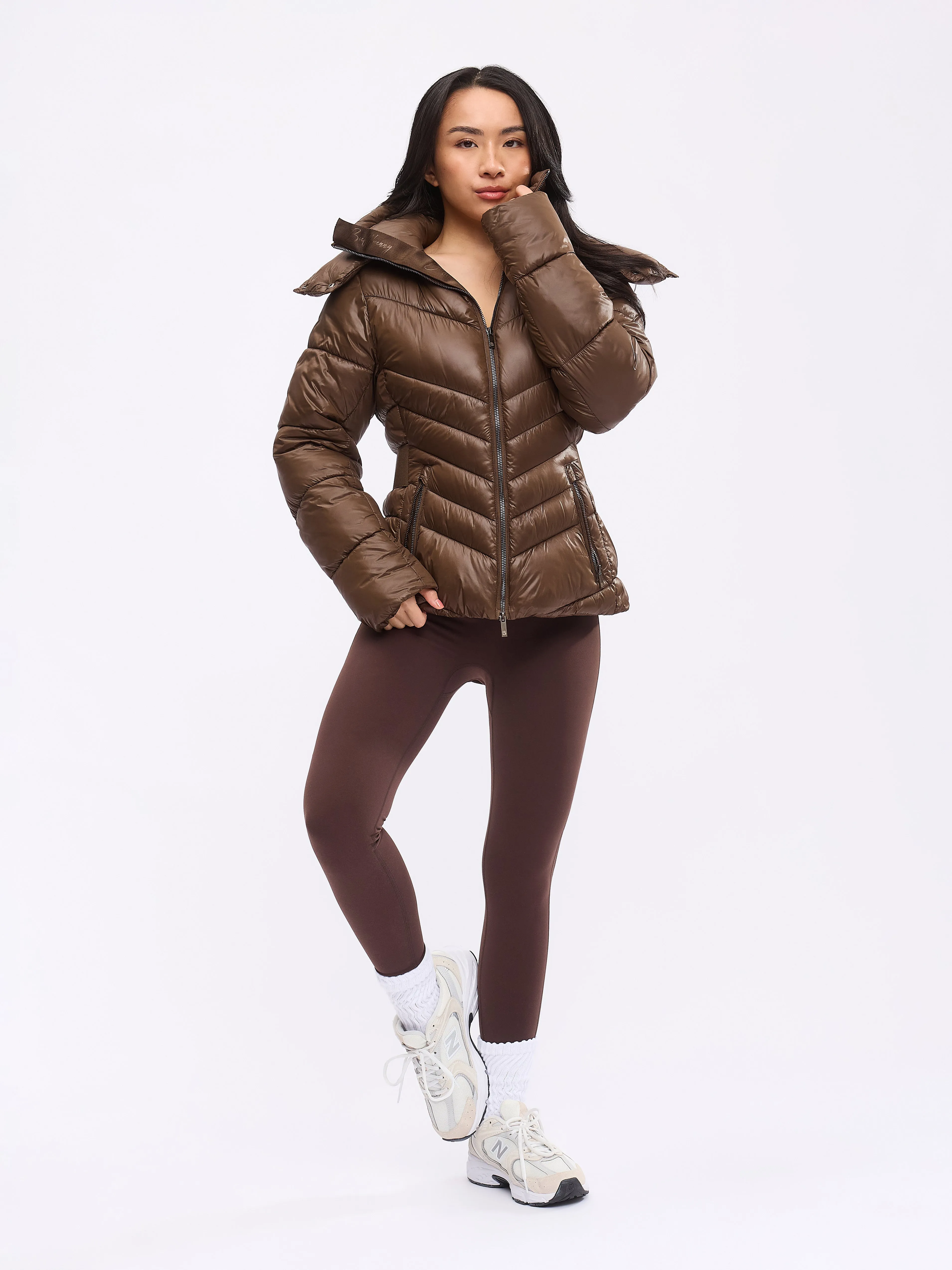 Waist Taper Puffer Jacket - Dark Brown sold by BuffBunny product image thumbnail 3