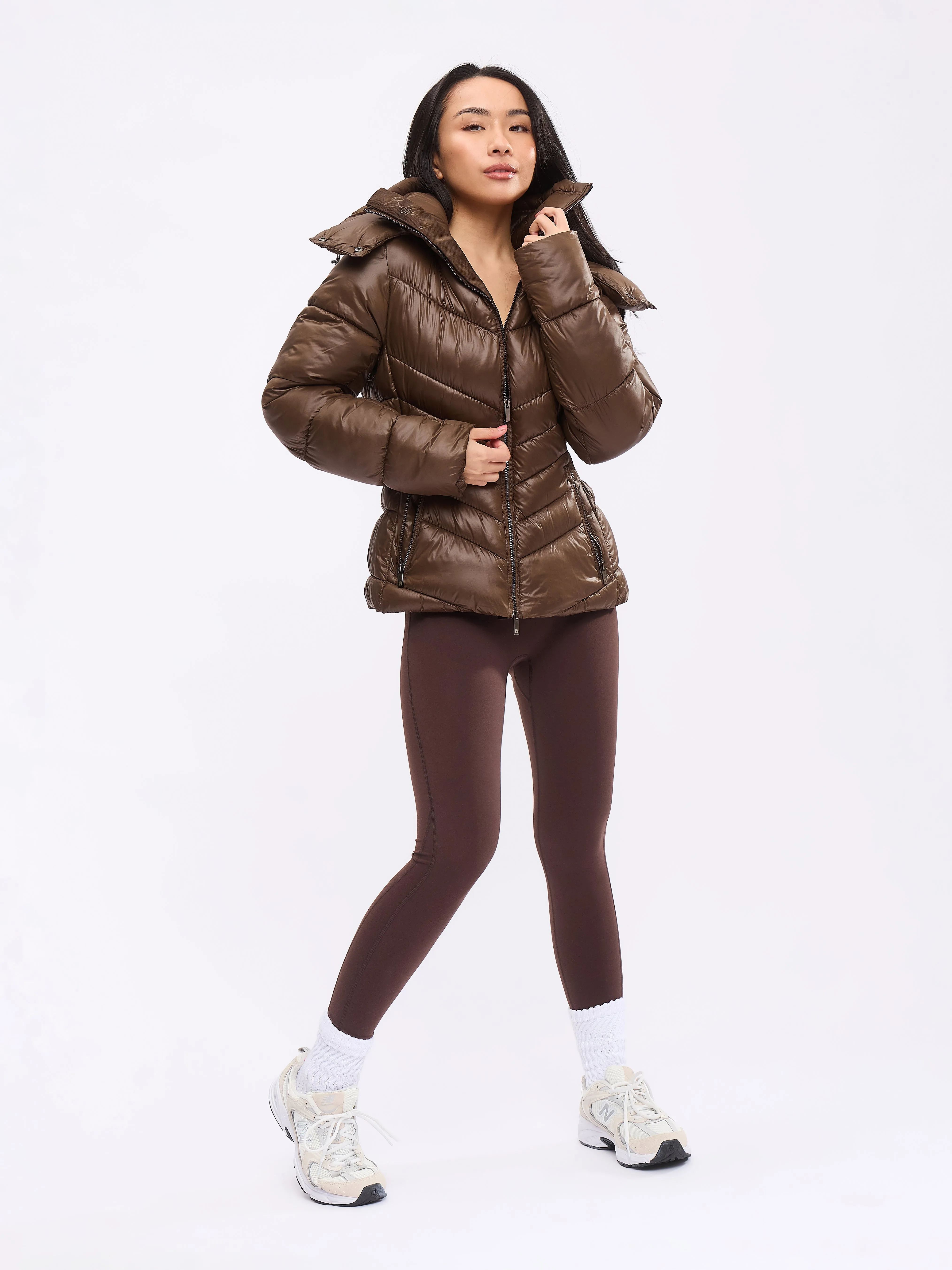 Waist Taper Puffer Jacket - Dark Brown sold by BuffBunny product image thumbnail 4