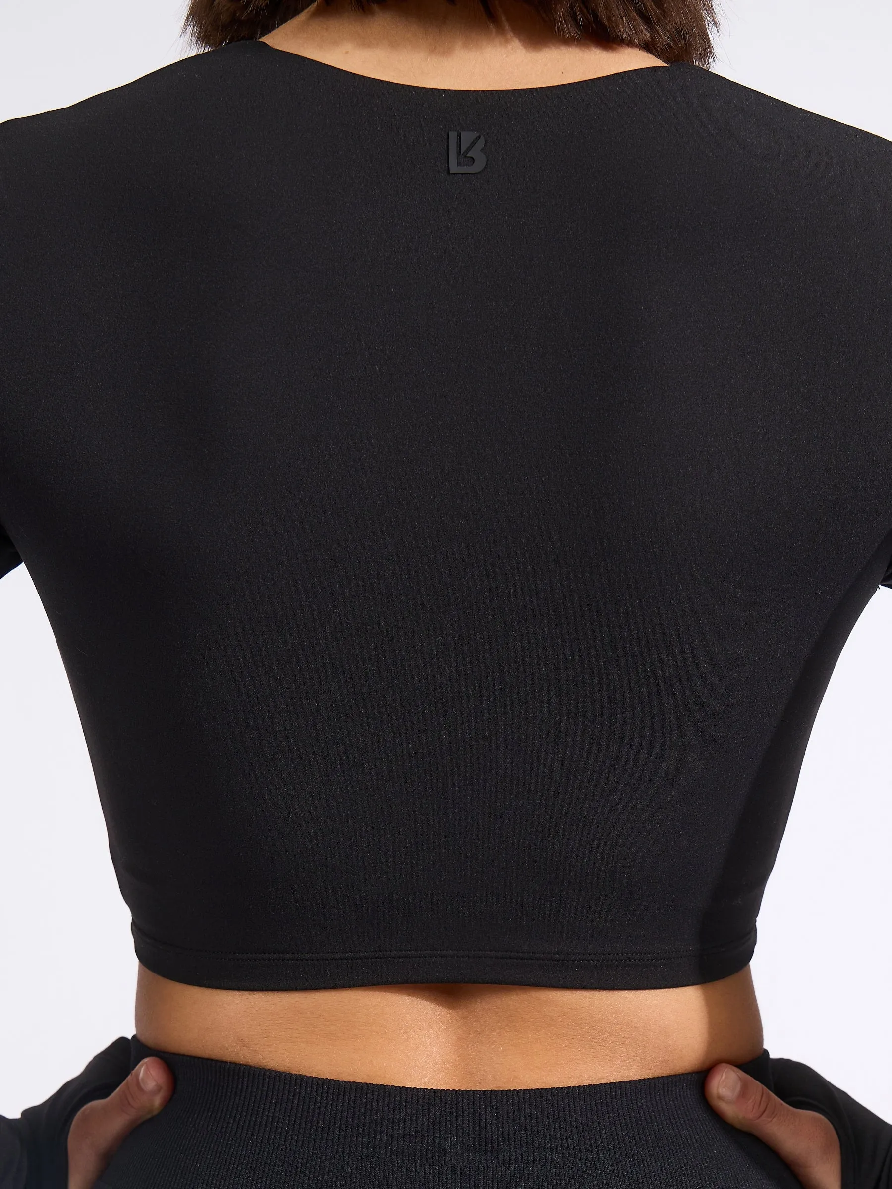Long Sleeve Butter Crop - Onyx Black sold by BuffBunny product image thumbnail 5