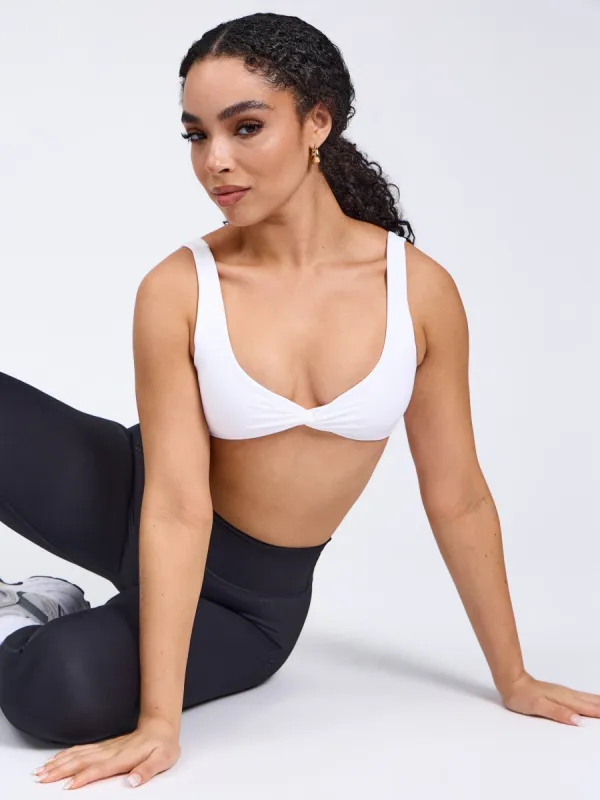 Twisted Sports Bra - White sold by BuffBunny