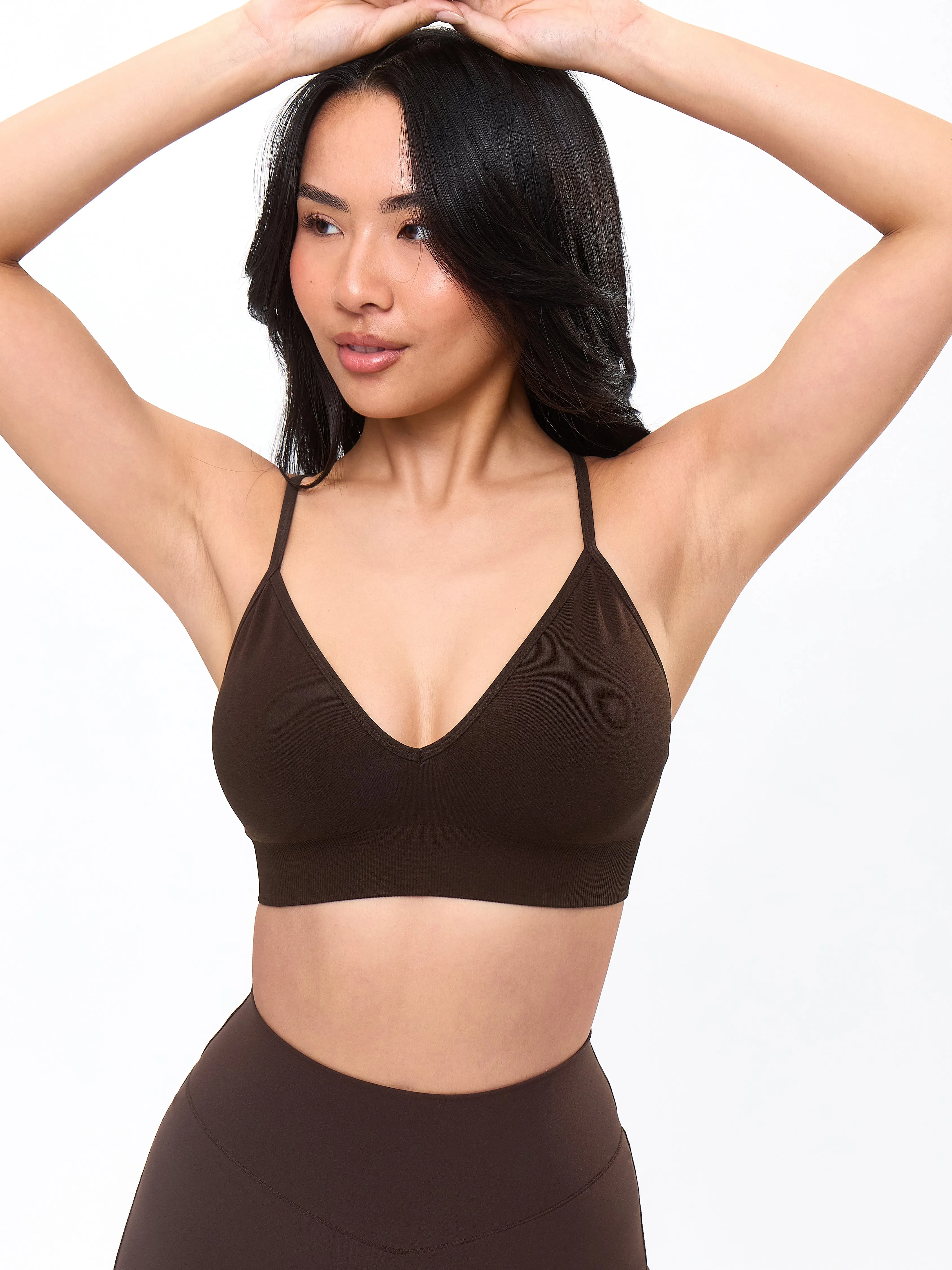 Plunge Seamless Sports Bra - Cold Brew sold by BuffBunny product image thumbnail 5