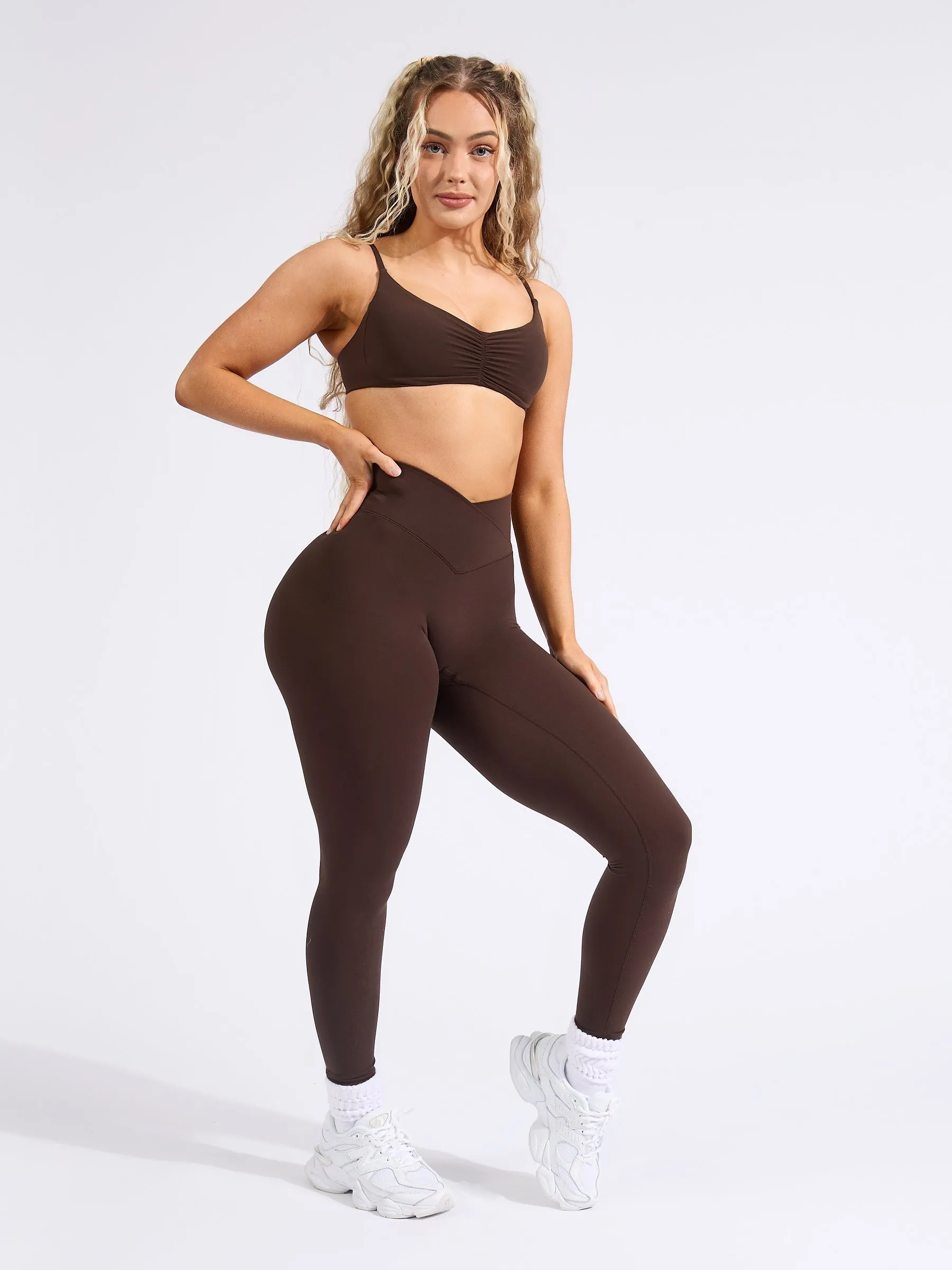 Candid Cross Waist Legging - Cold Brew sold by BuffBunny product image thumbnail 4