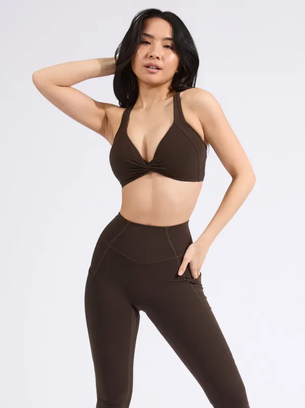 Twisted Curve Sports Bra - Cold Brew sold by BuffBunny