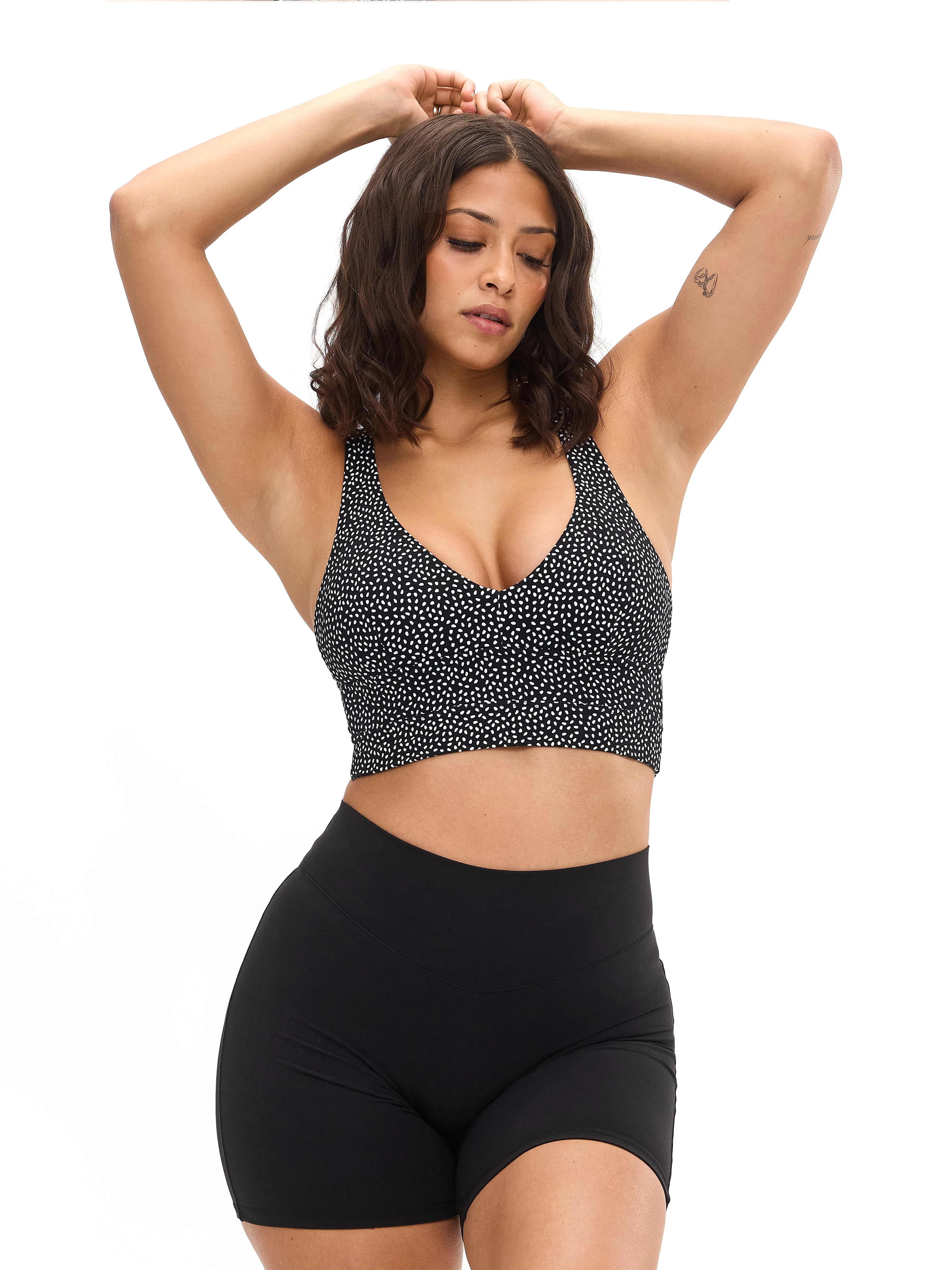 Alpha Sports Bra - Black Bossy Print sold by BuffBunny