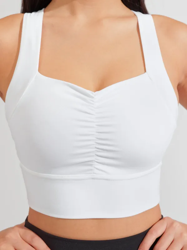 Bloom Sports Bra - White sold by BuffBunny