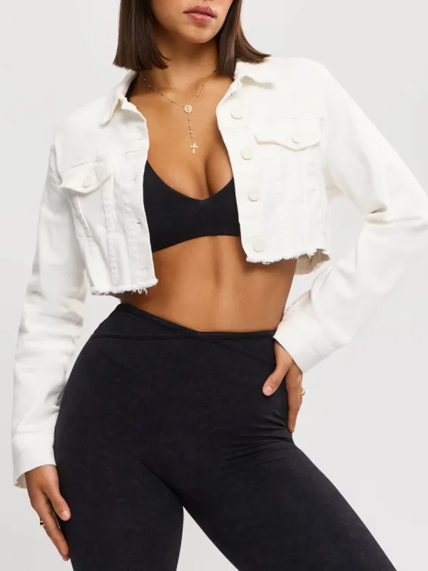 Desire Denim Jacket - White sold by BuffBunny