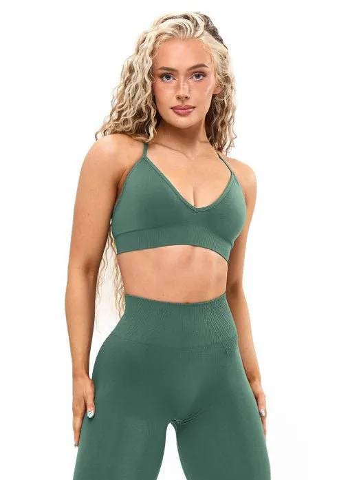 Plunge Seamless Sports Bra - Limon Pepino sold by BuffBunny