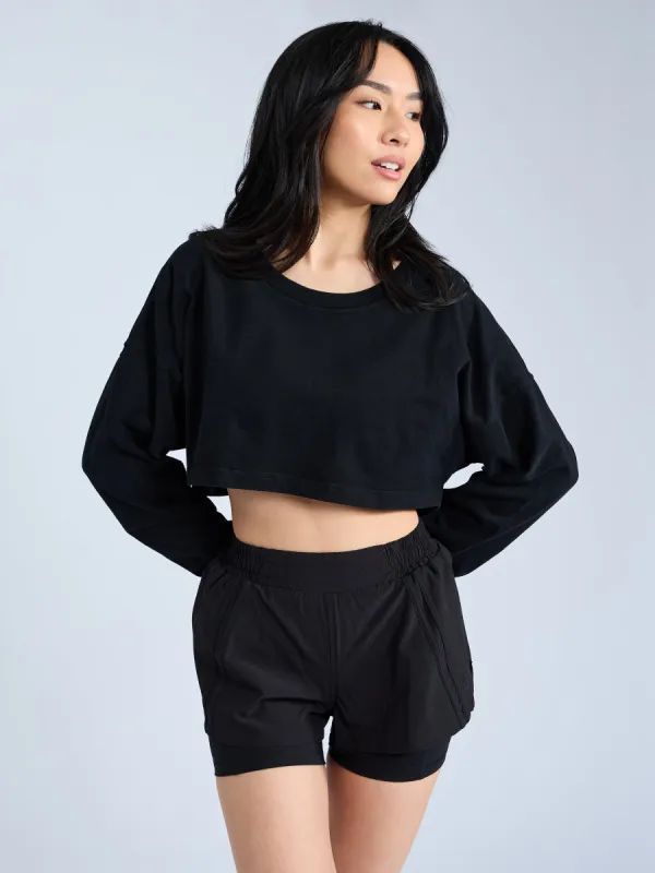 Cool Girl Crop - Onyx Black sold by BuffBunny