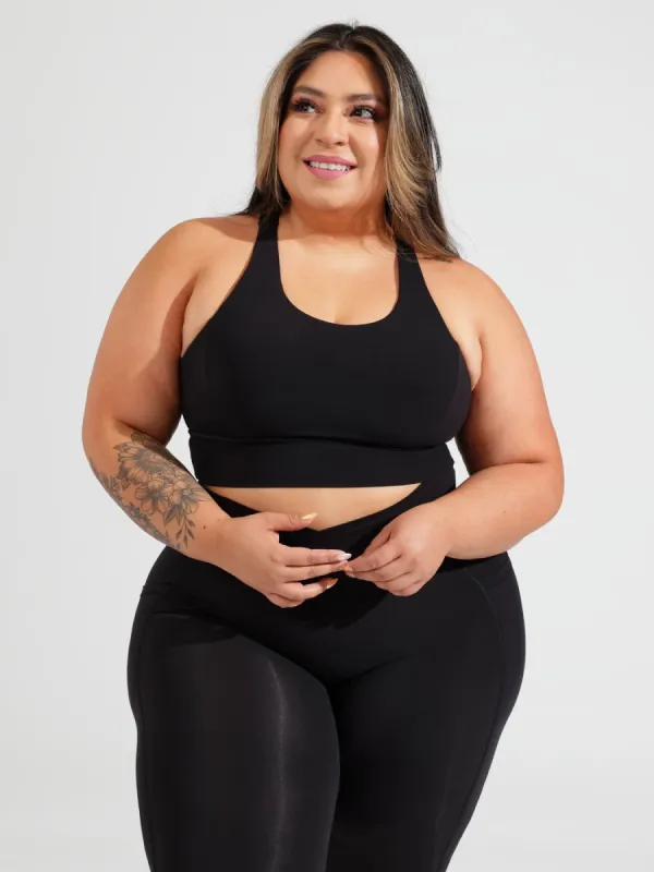 Rosa Sports Bra - Onyx Black sold by BuffBunny