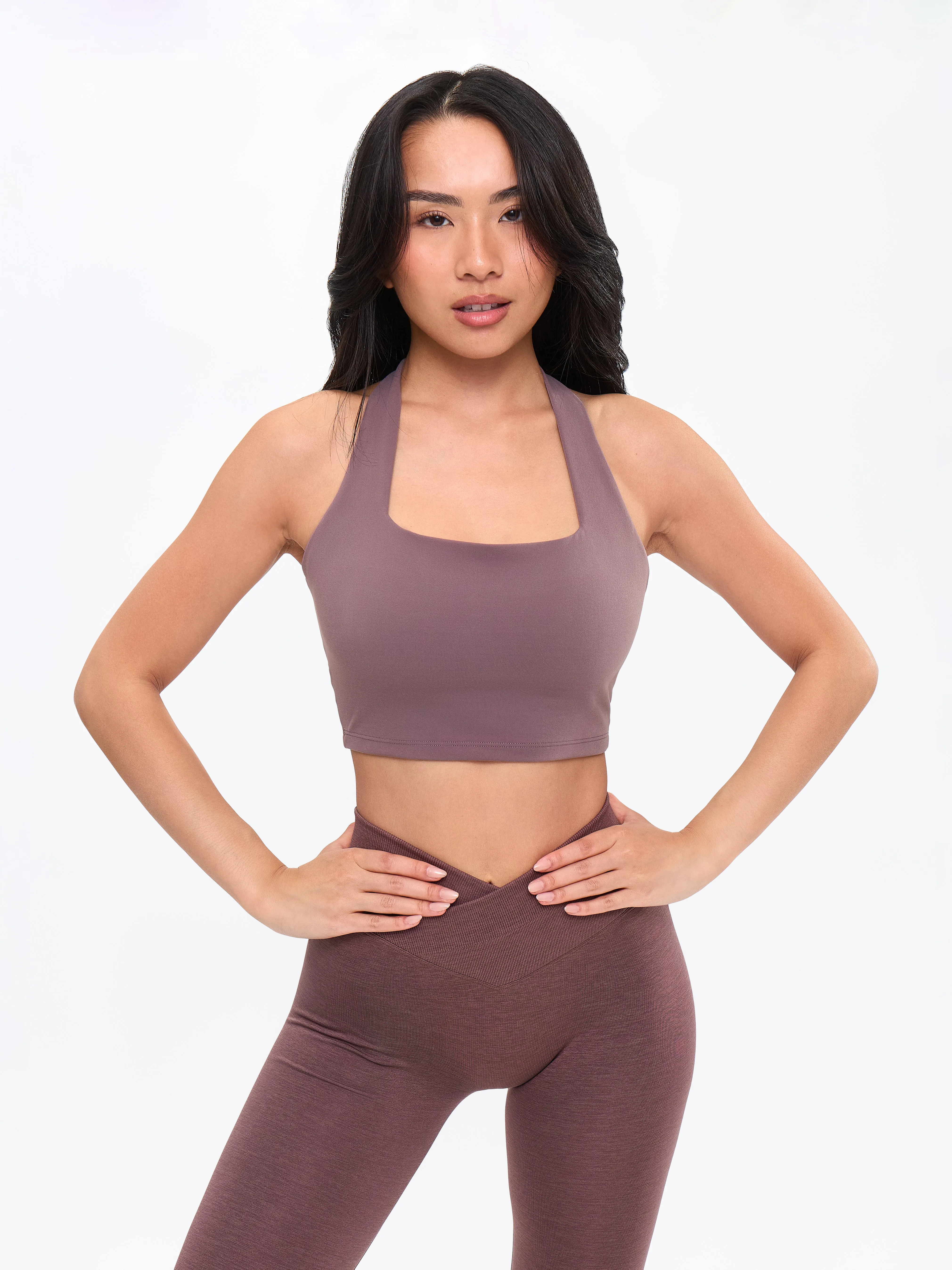 Revolution Halter Crop - Mocha Berry sold by BuffBunny product image thumbnail 3