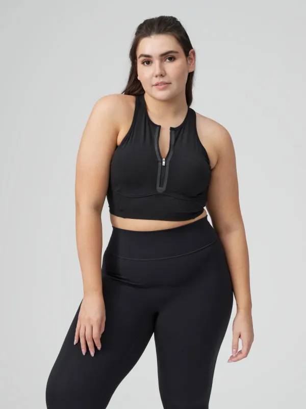 Courtside Zip Crop - Onyx Black sold by BuffBunny