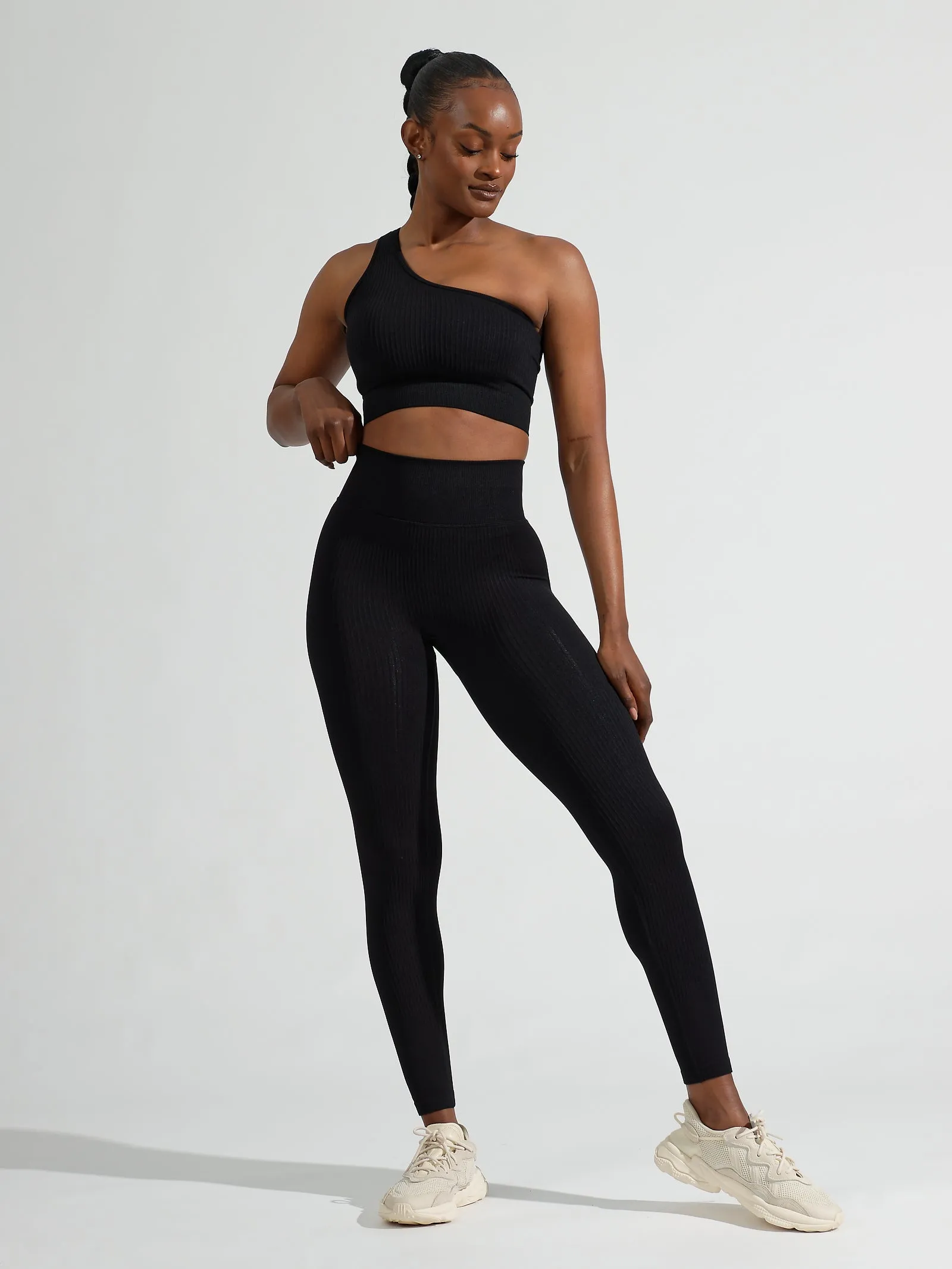 Ribbed Seamless Scrunch Legging - Onyx Black sold by BuffBunny product image thumbnail 3