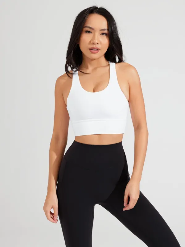 Rosa Sports Bra - White sold by BuffBunny