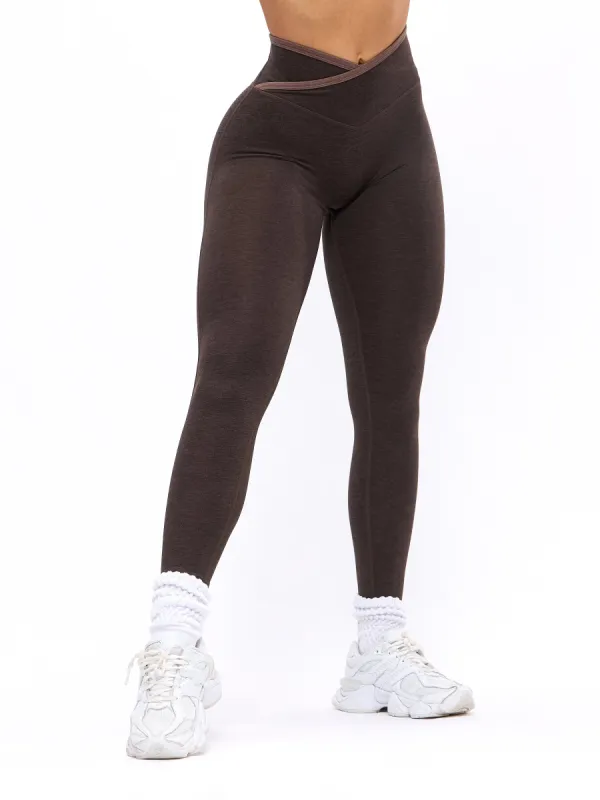 Dream Heather Contrast Legging - Cold Brew and Grounds sold by BuffBunny