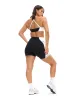 Aurora Sports Bra - Onyx Black and White sold by BuffBunny