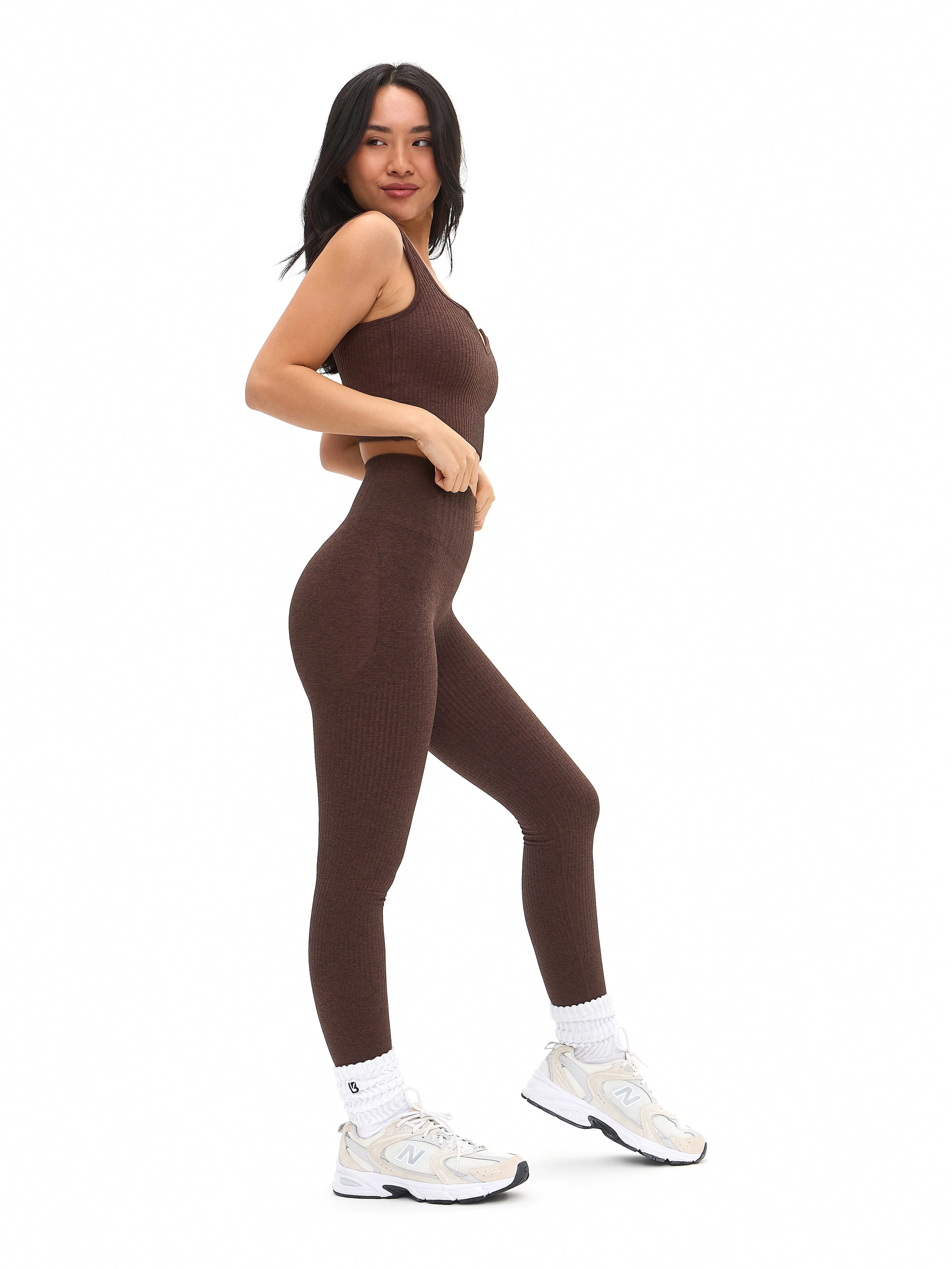 Ribbed Seamless Crop - Coffee sold by BuffBunny product image thumbnail 3