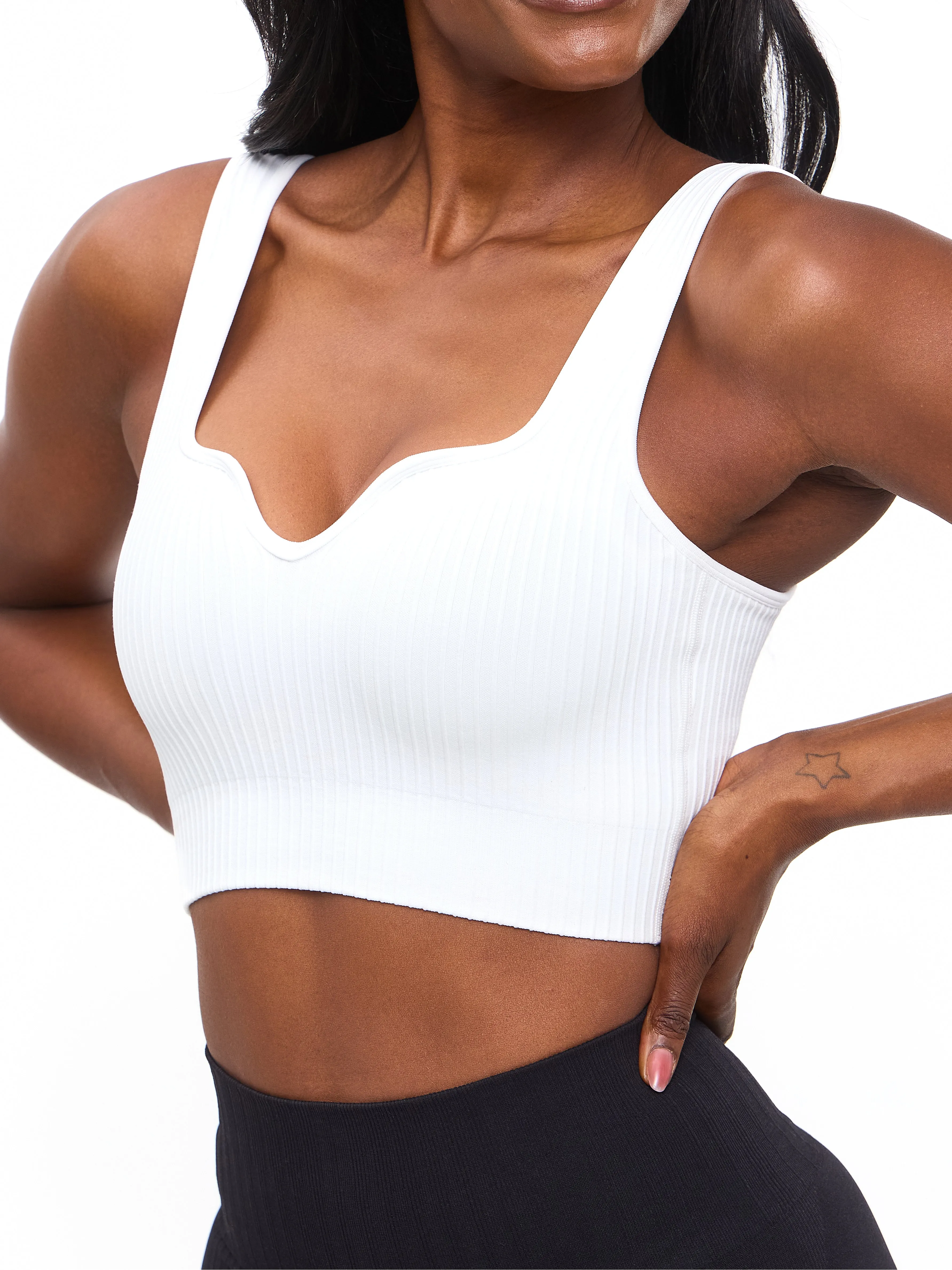 Ribbed Seamless Crop - White sold by BuffBunny