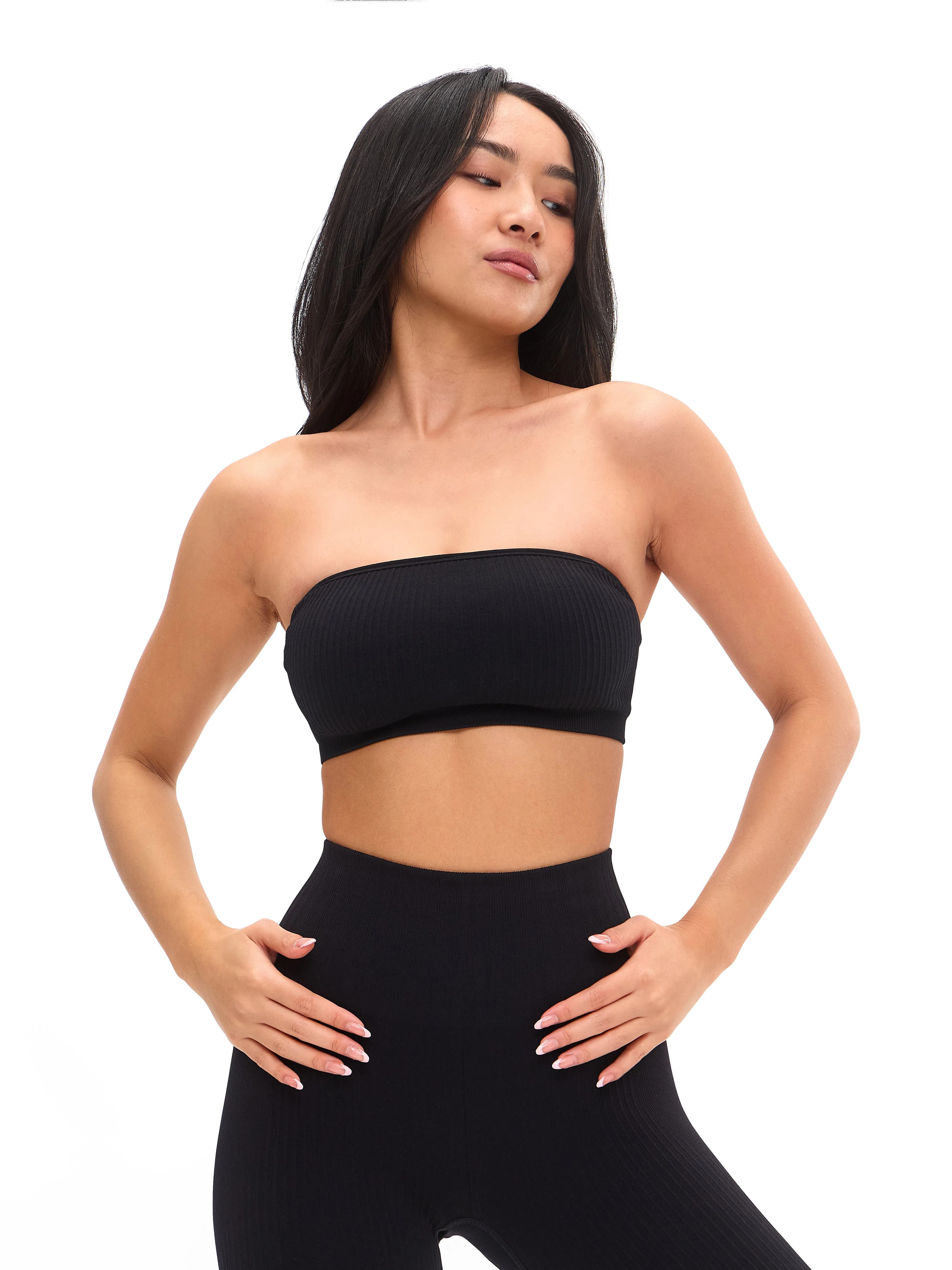 Seamless Ribbed Bandeau - Black sold by BuffBunny product image thumbnail 5