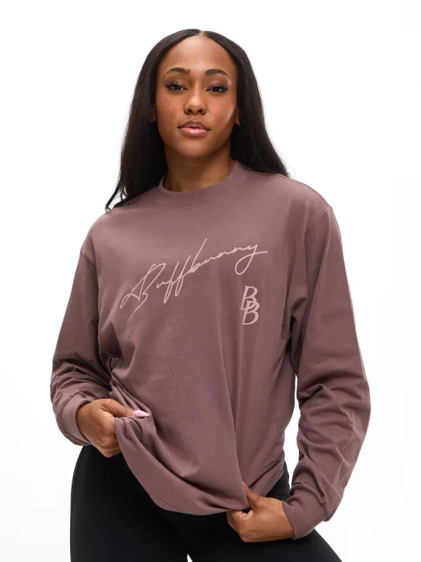BB Long Sleeve Tee - Mocha Berry sold by BuffBunny