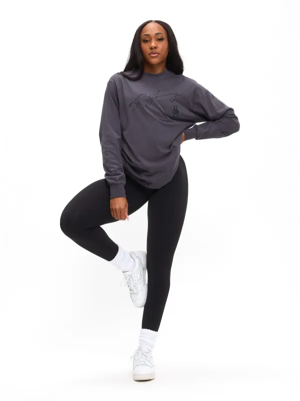 BB Long Sleeve Tee - Charcoal sold by BuffBunny