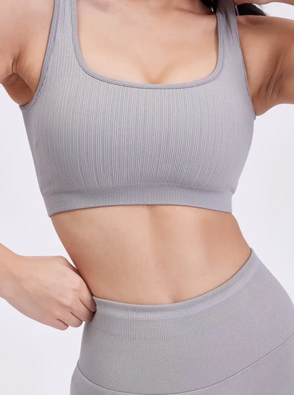 Scoop Seamless Sports Bra - Earl Grey sold by BuffBunny
