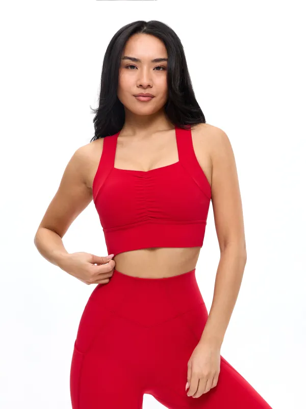 Bloom Sports Bra - Lipstick Red sold by BuffBunny