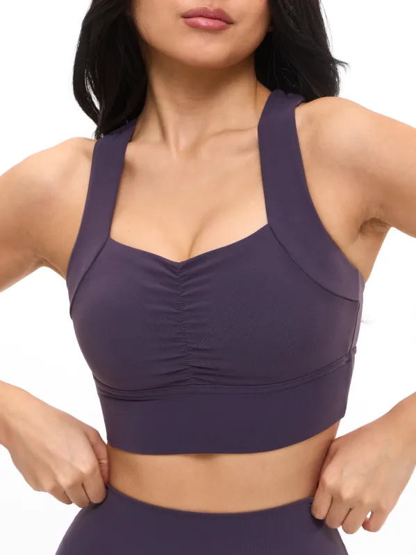 Bloom Sports Bra - Purple Shadow sold by BuffBunny