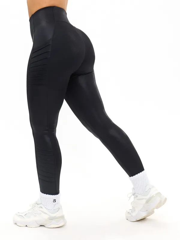 Moto Pocket Legging - Black Patent sold by BuffBunny