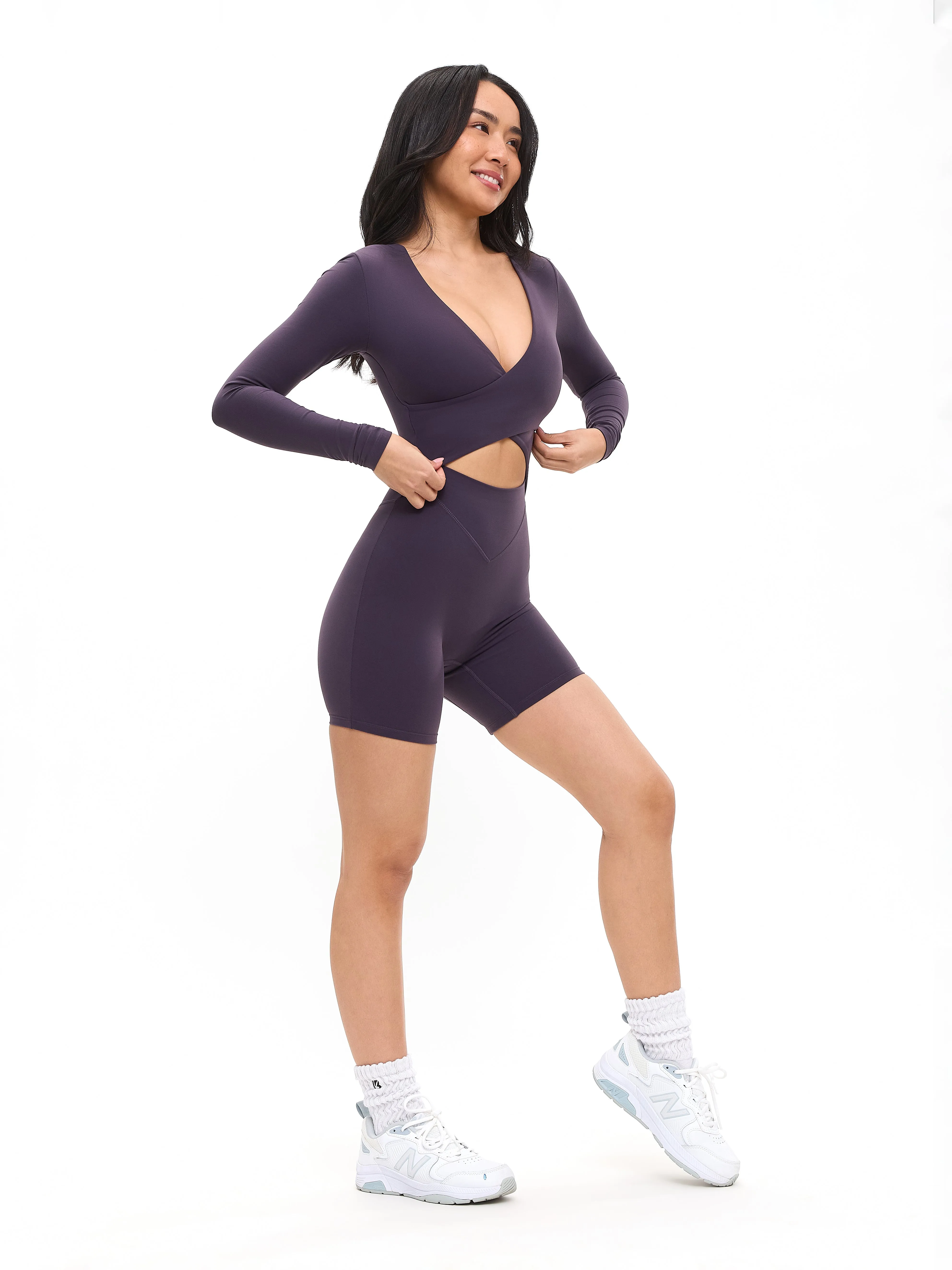 Poshknit Wrap Bodysuit - Purple Shadow sold by BuffBunny product image thumbnail 2