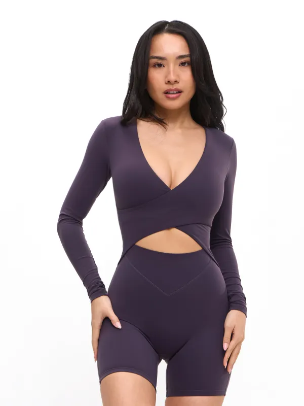 Poshknit Wrap Bodysuit - Purple Shadow sold by BuffBunny