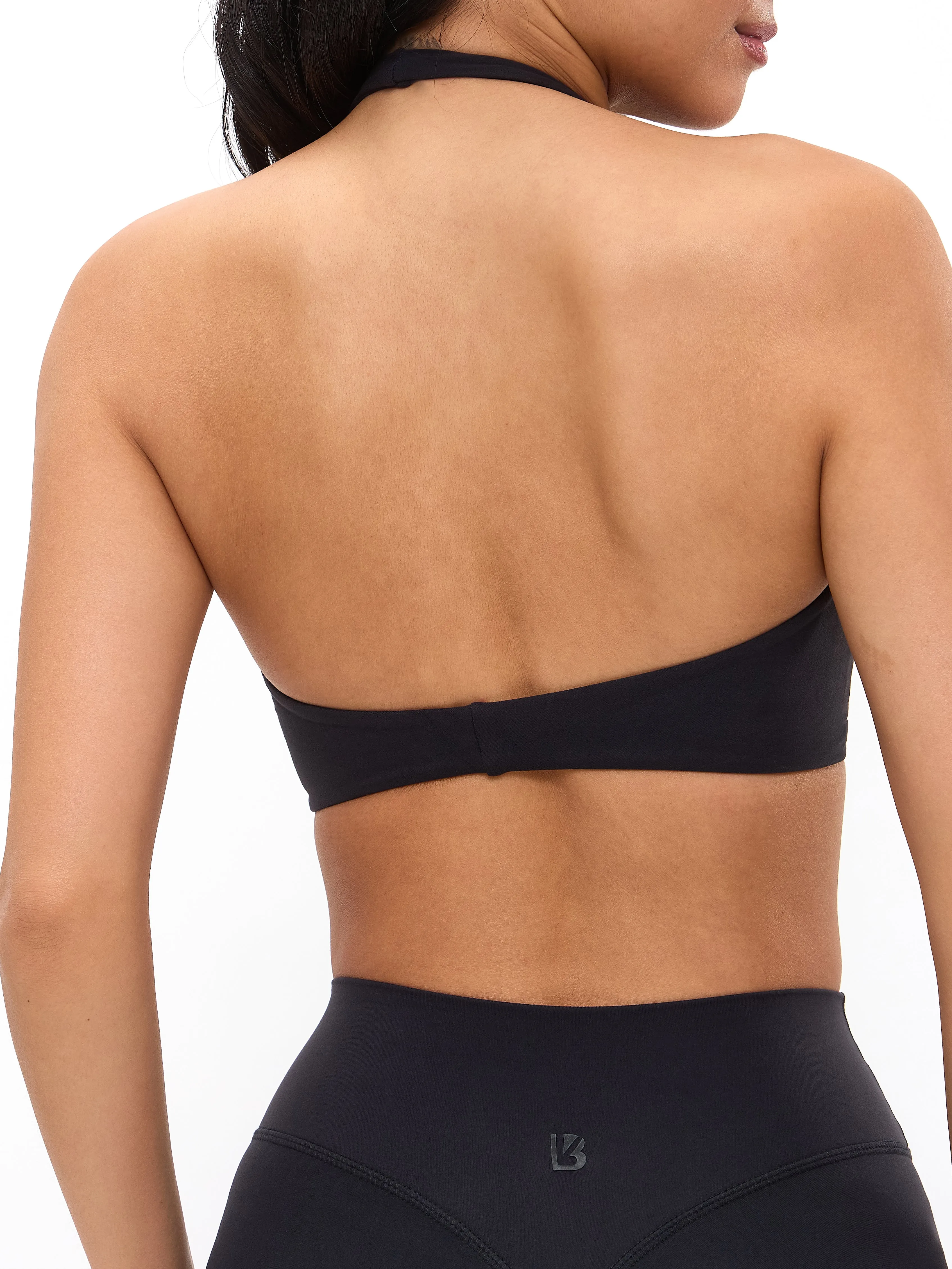 Poshknit Twist Halter Sports Bra - Onyx Black sold by BuffBunny product image thumbnail 2