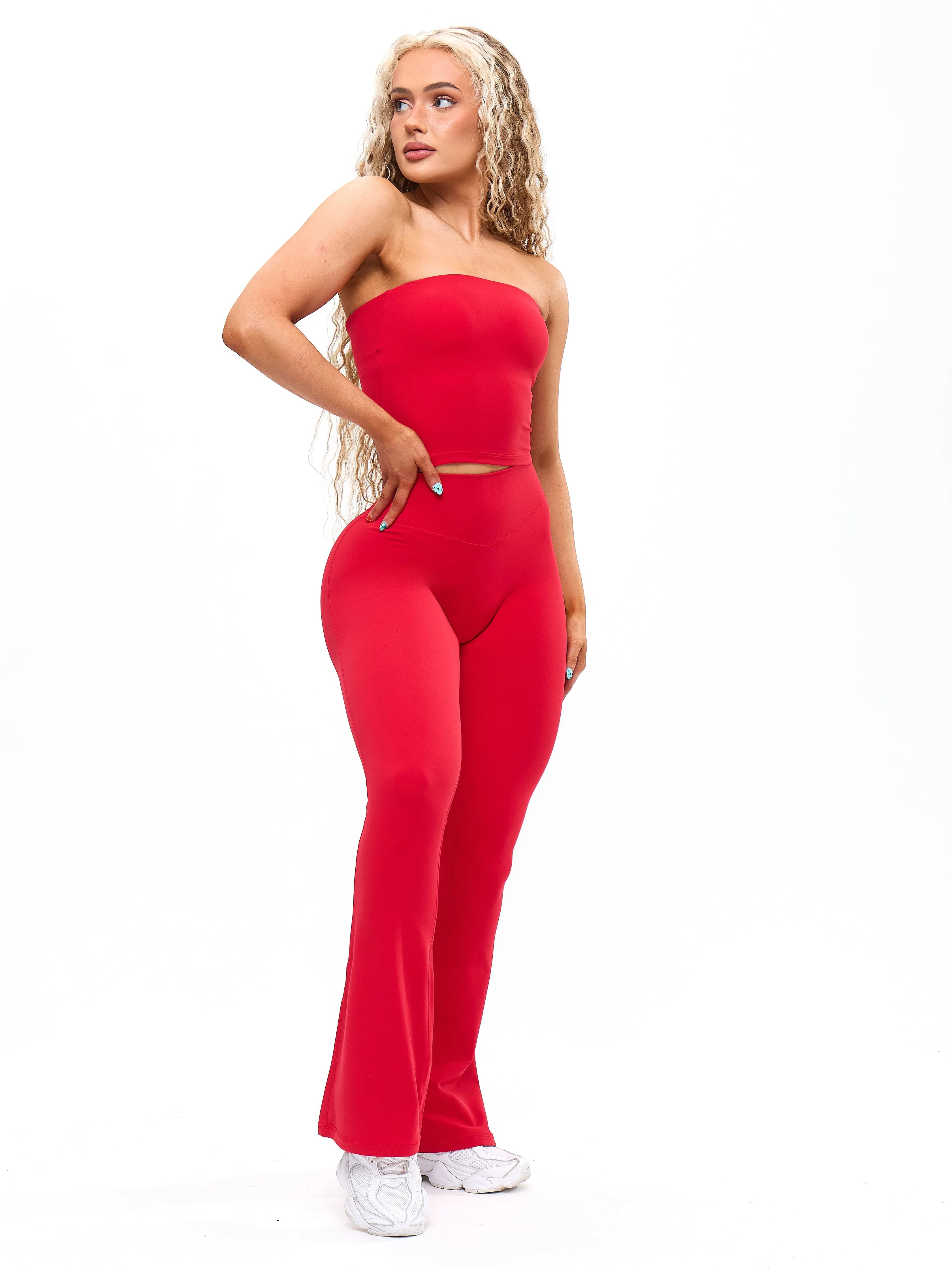 Aggressive Scrunch Flare Legging - Lipstick Red sold by BuffBunny product image thumbnail 2